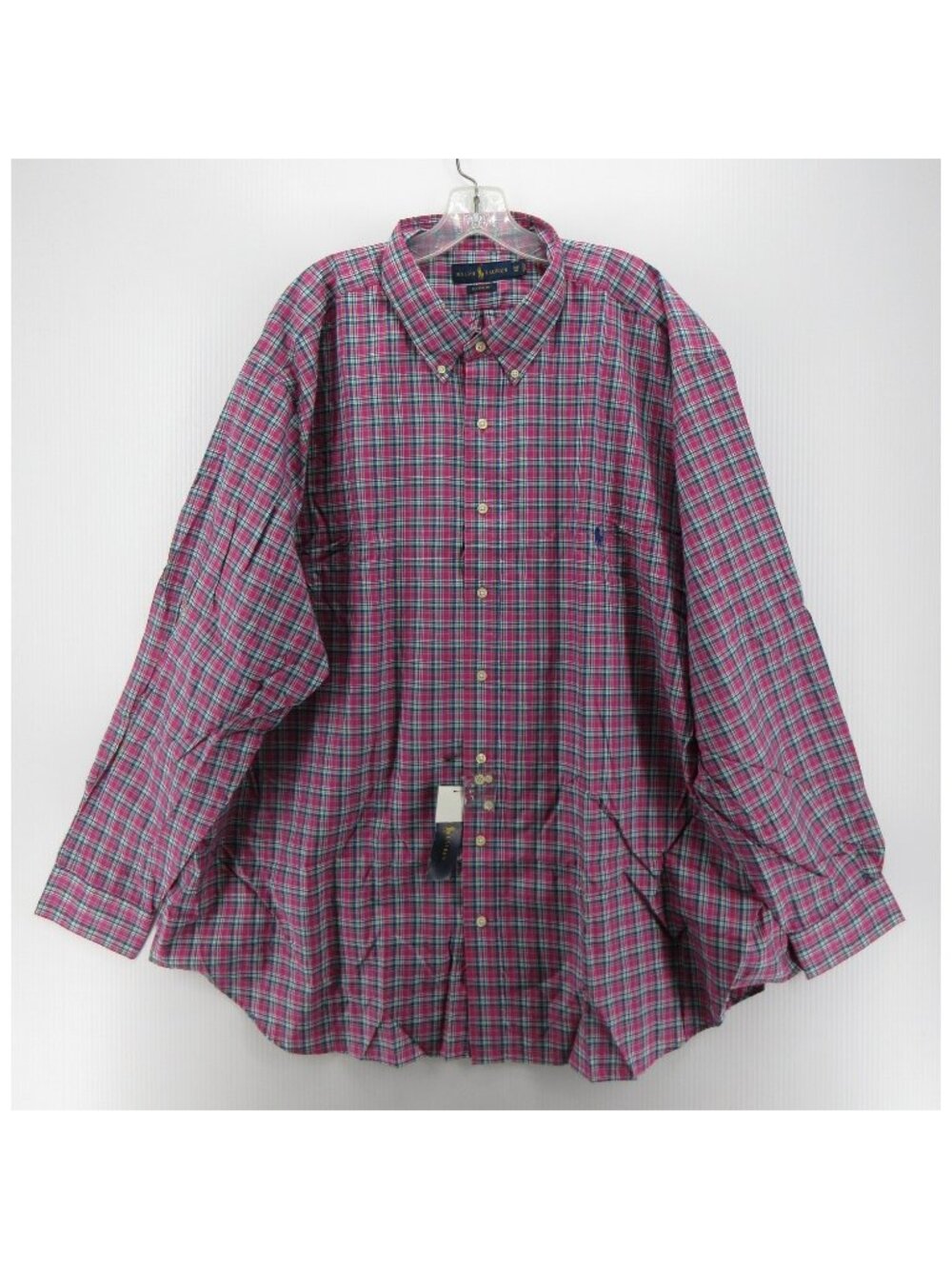Ralph Lauren Shirt 3XB Big Button Down Plaid Classic Fit Pony Preppy